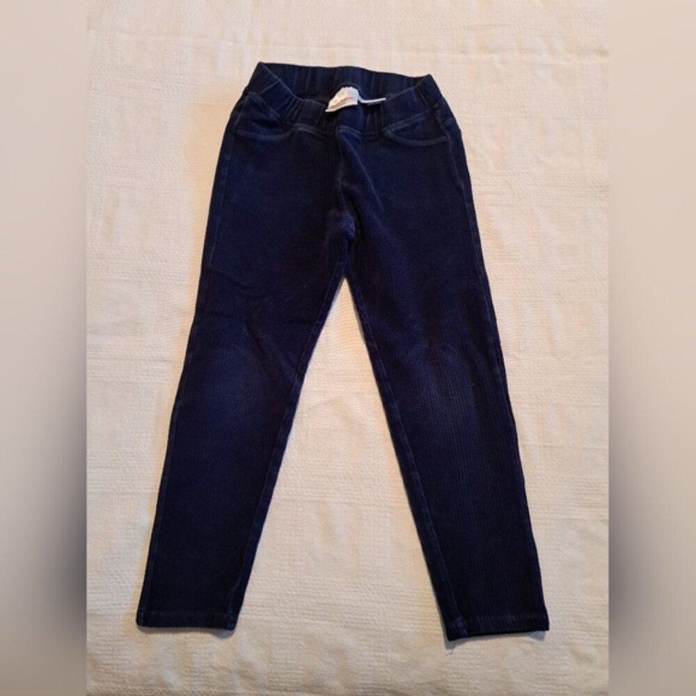 Hanna Andersson girls size 110 or 5 blue ribbed leggings vguc - Picture 1 of 4